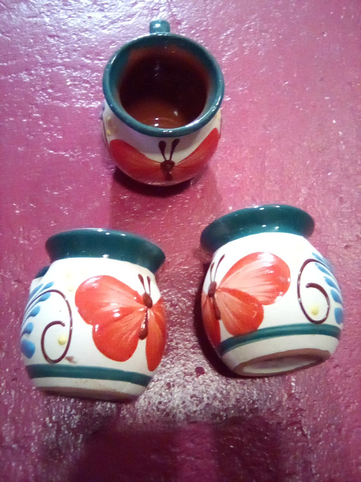 6 jarritos de cerámica